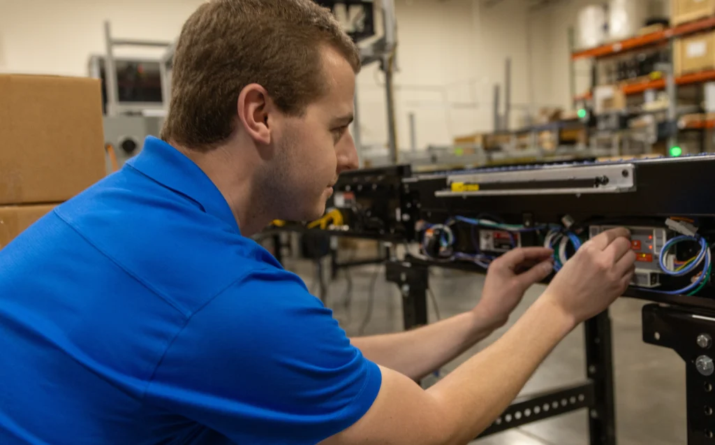 A man conducting a warehouse project assessment