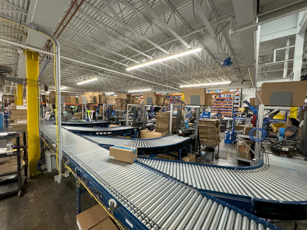 Warehouse automation conveyor belt