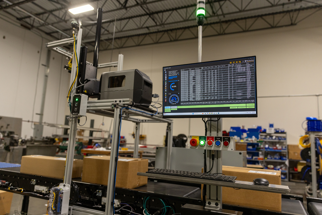 A control panel for a warehouse system