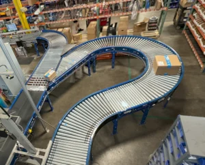 Conveyor belts with packages on them